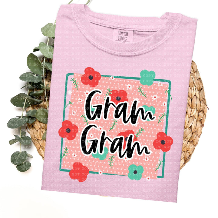 Floral Dotted Titles DTF Print