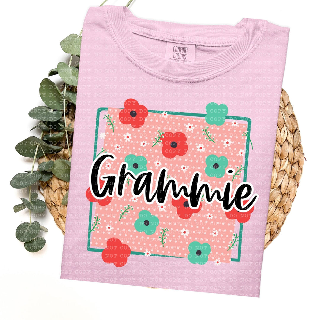 Floral Dotted Titles DTF Print