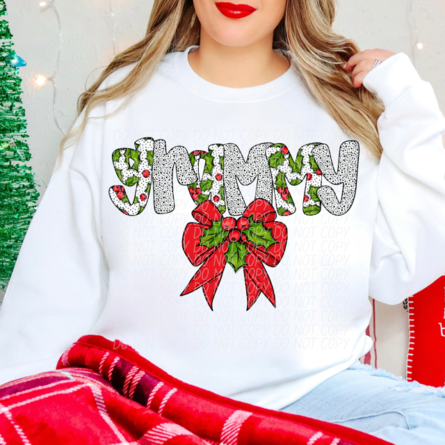 Holly Dot Names DTF Print
