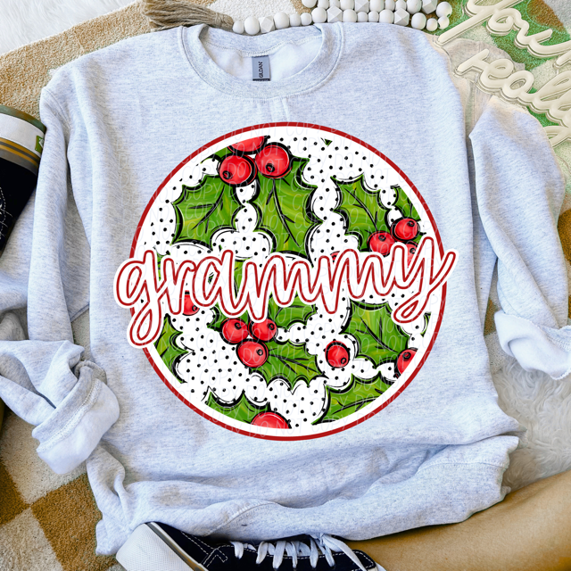 Circle Holly Names DTF Print