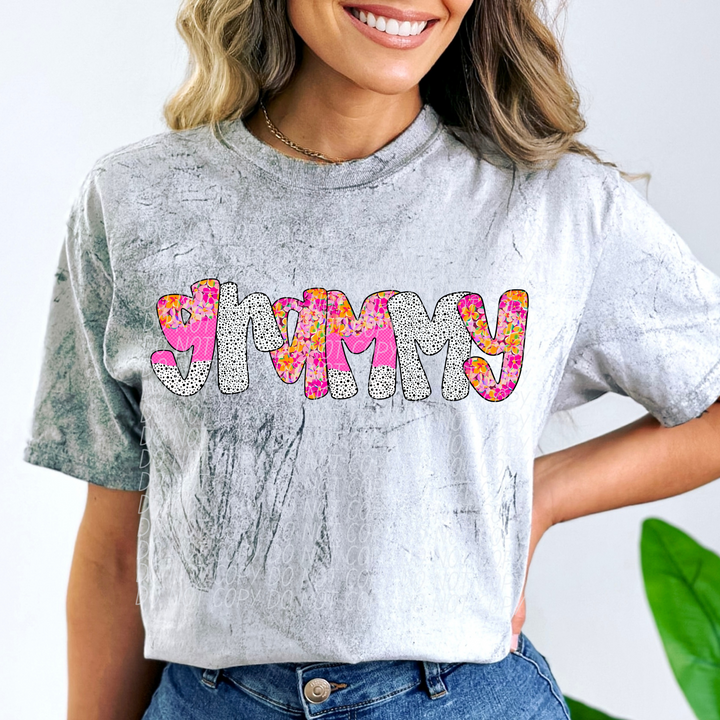 Happy Flowers Names DTF Print