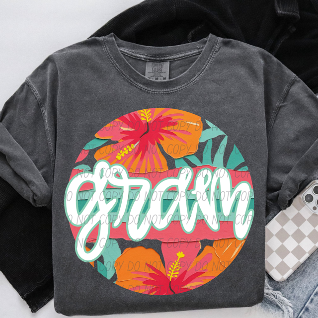 Tropical Mother's Day Titles DTF Print