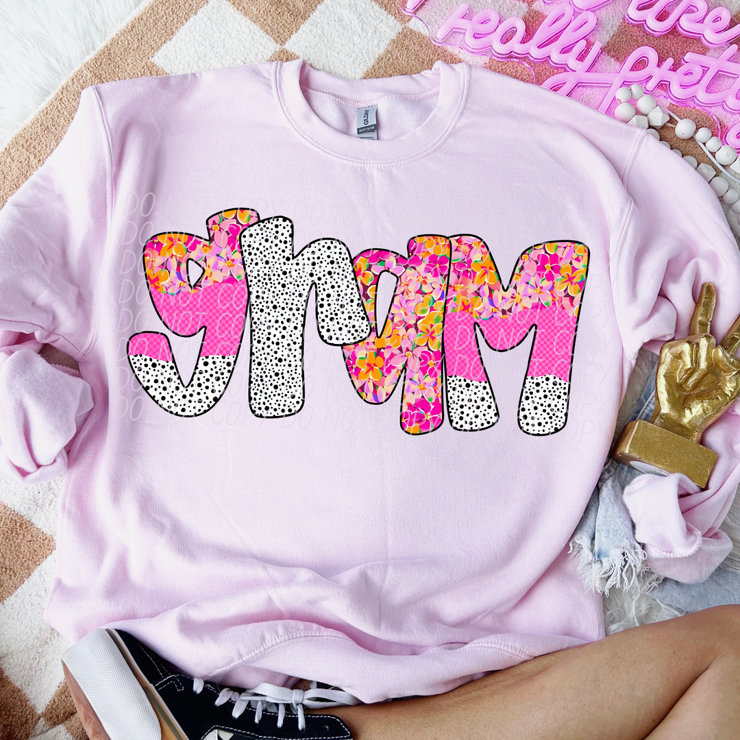 Happy Flowers Names DTF Print