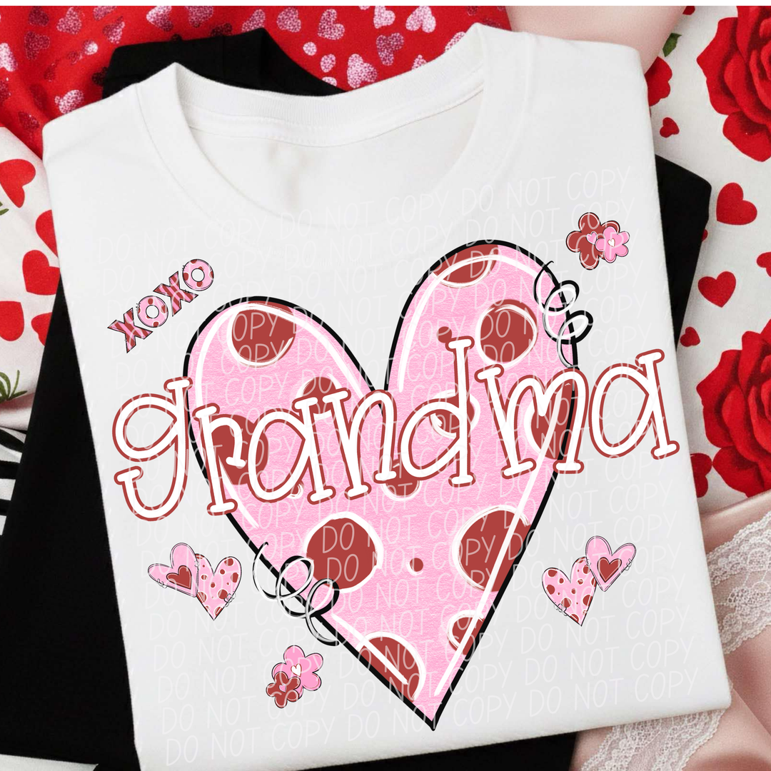 Pink and Red Valentine Names DTF Print