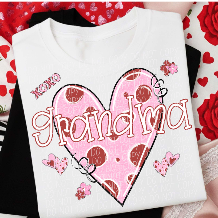 Pink and Red Valentine Names DTF Print