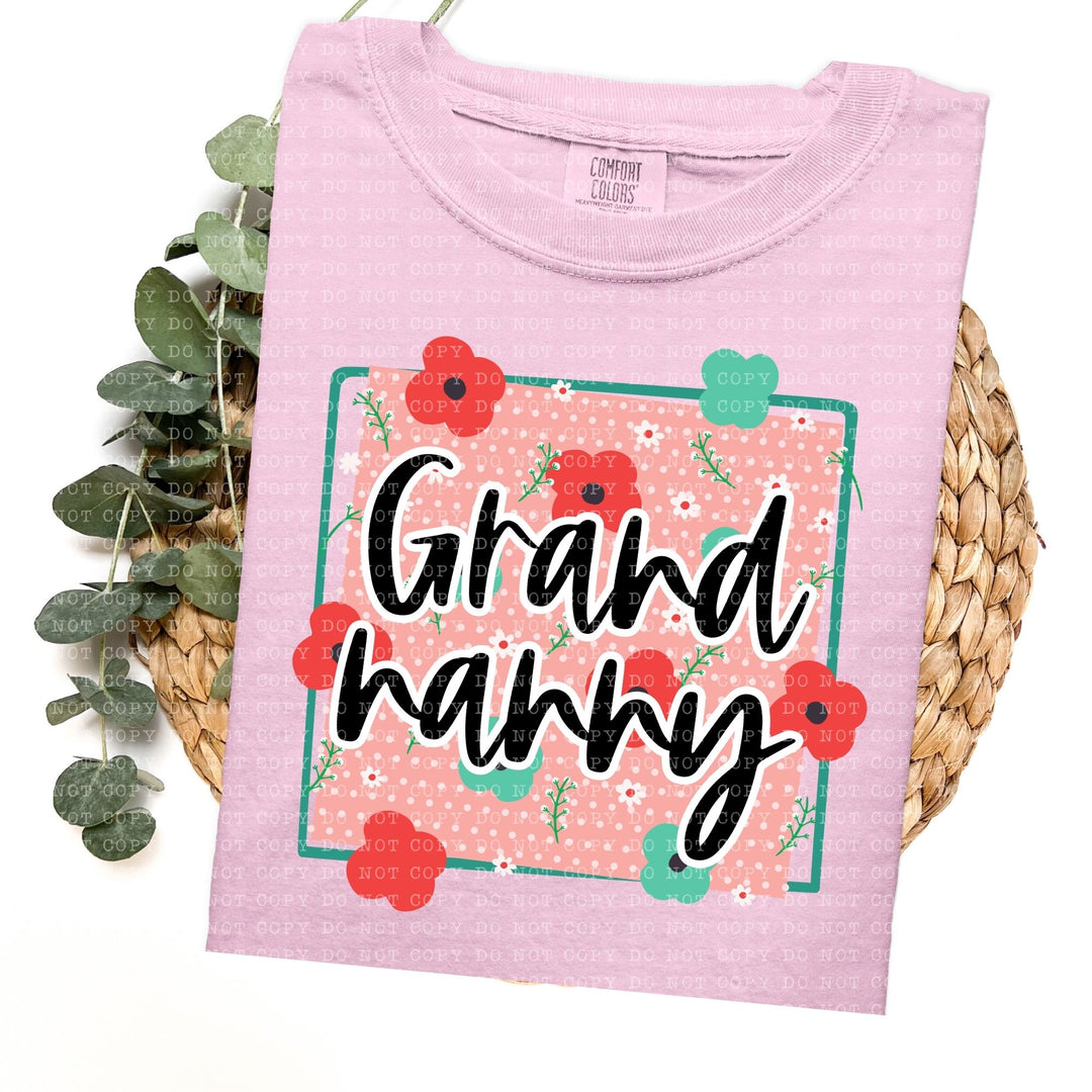 Floral Dotted Titles DTF Print