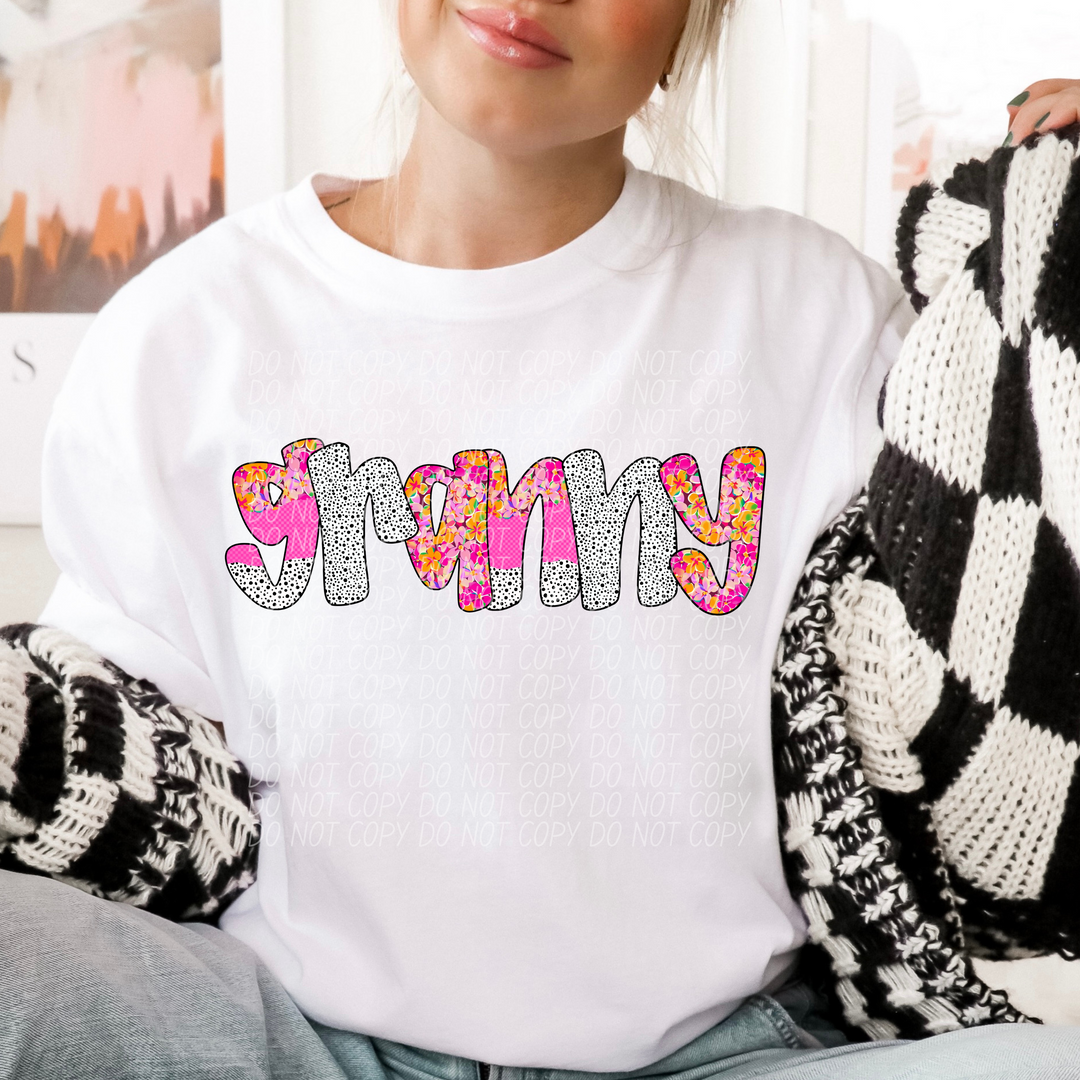 Happy Flowers Names DTF Print