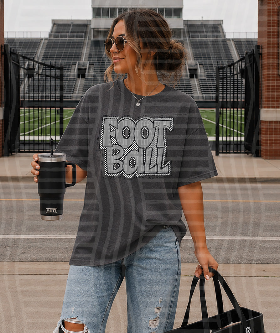 Preppy Checker Football DTF Print