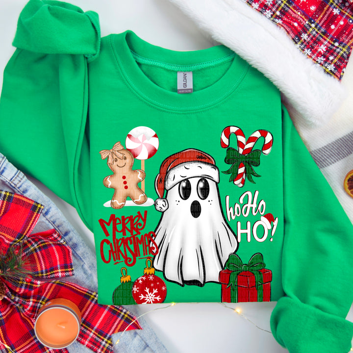 Ghostly Christmas Collage DTF Print