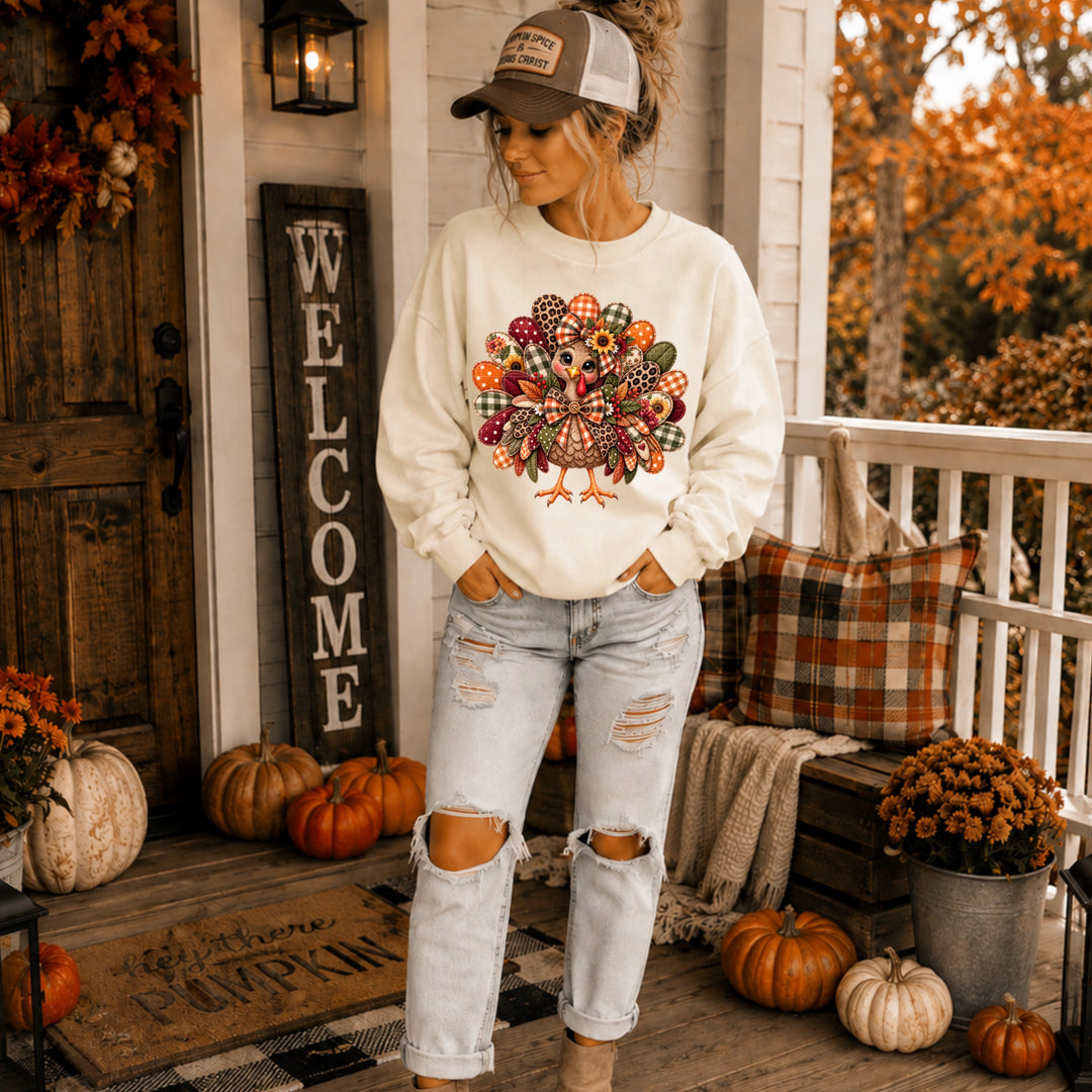 Girl Thanksgiving Turkey DTF Print
