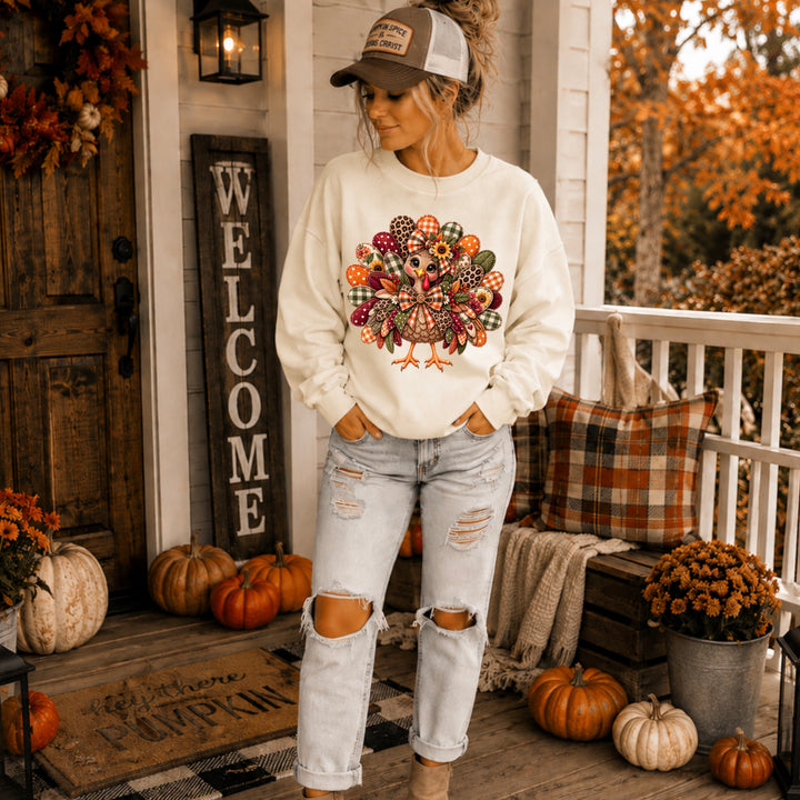 Girl Thanksgiving Turkey DTF Print