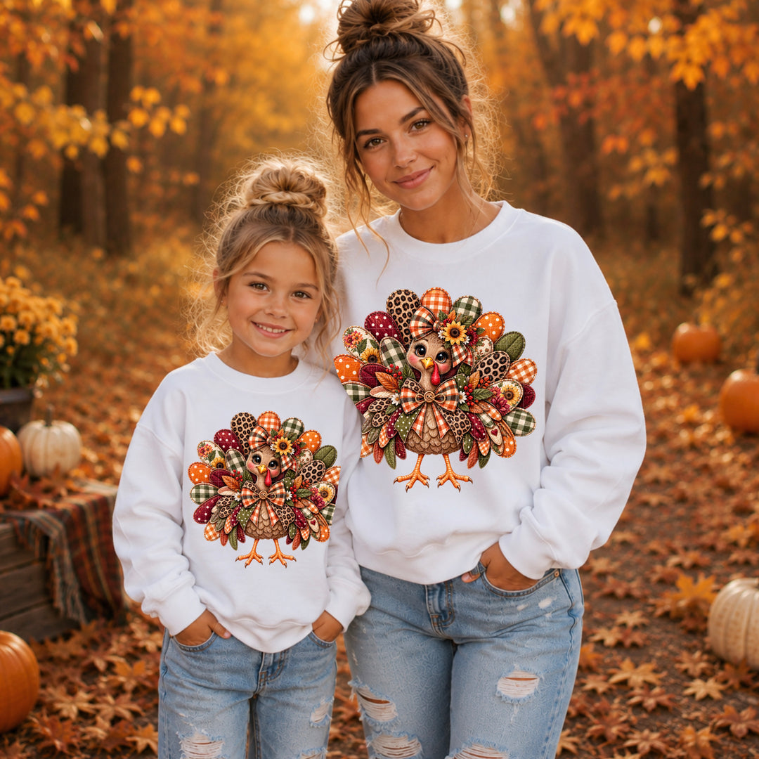 Girl Thanksgiving Turkey DTF Print