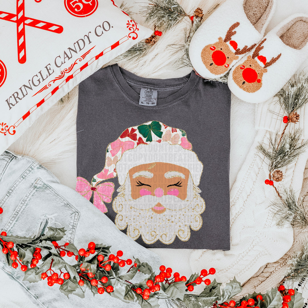 Glittered Up Santa DTF Print