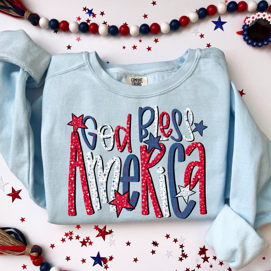 God Bless America Stars DTF Print