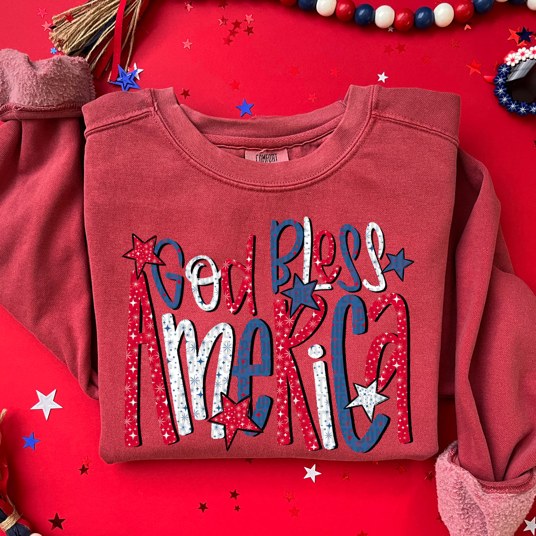 God Bless America Stars DTF Print