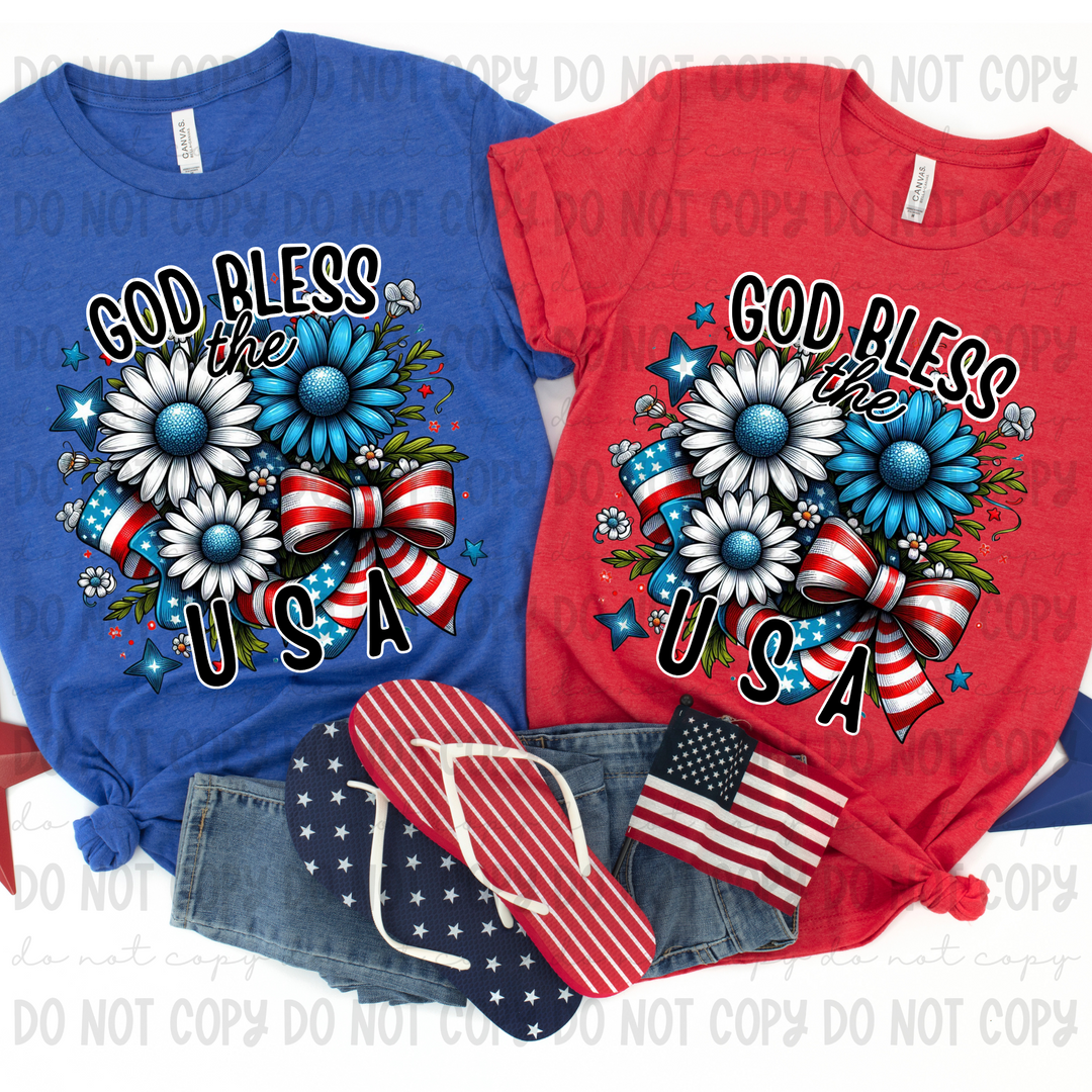 God Bless the USA DTF Print