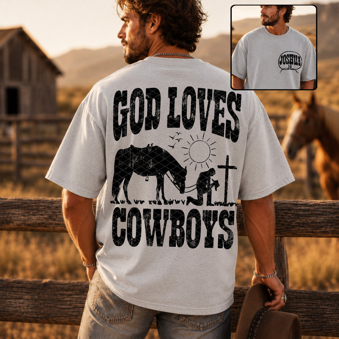 God Loves Cowboys DTF Print