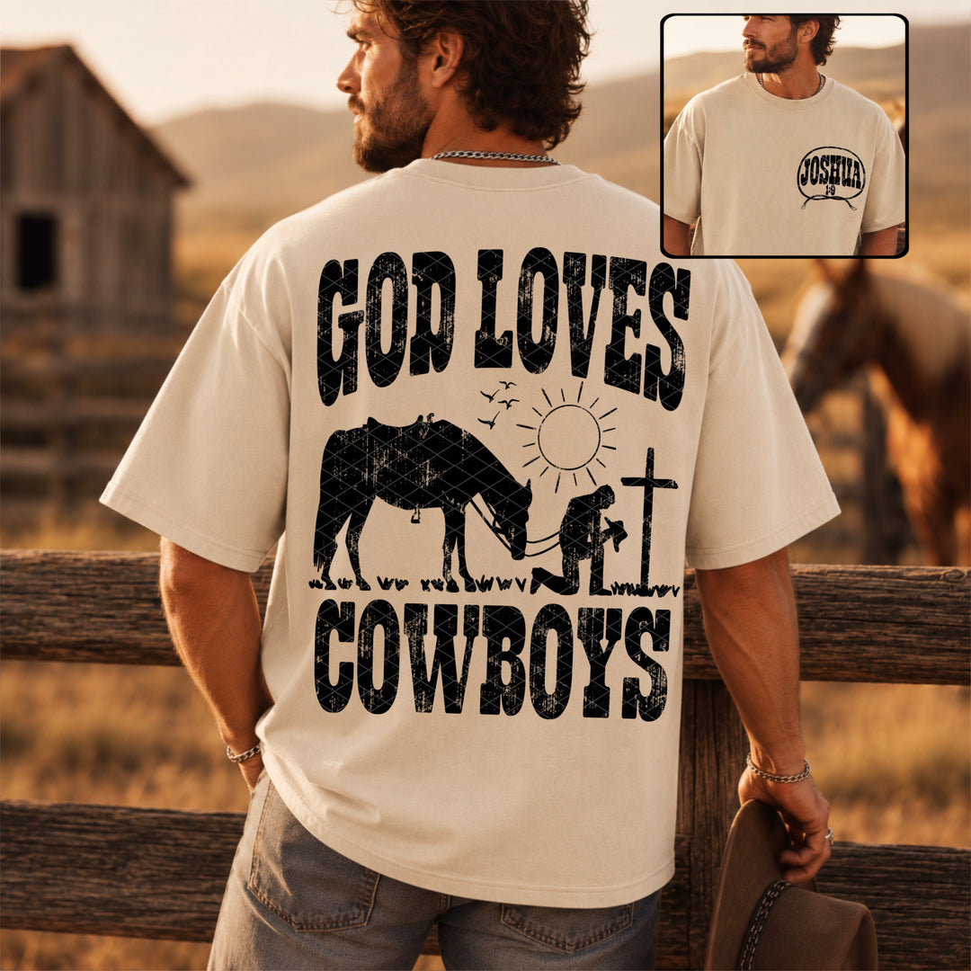 God Loves Cowboys DTF Print