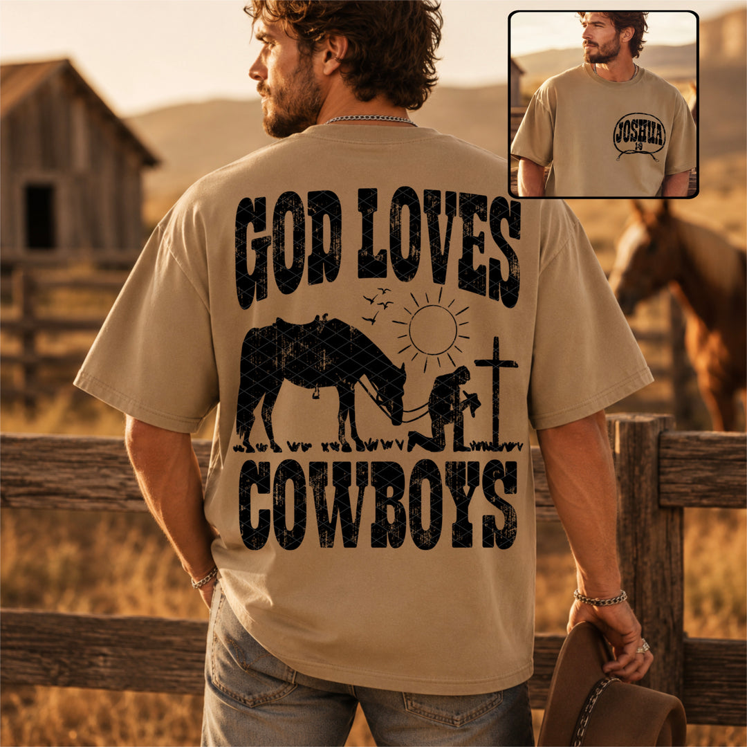 God Loves Cowboys DTF Print
