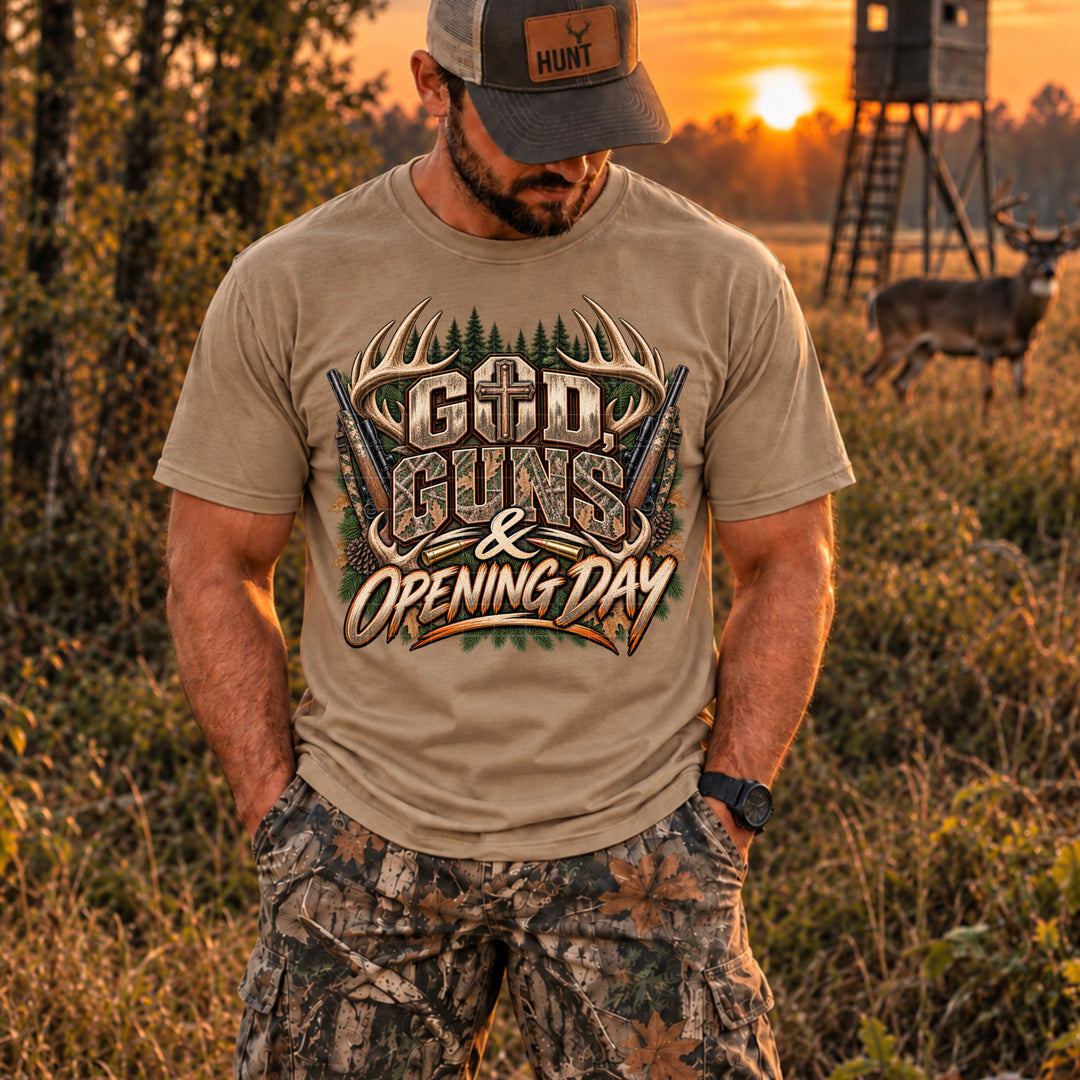 God Guns Opening Season DTF Print