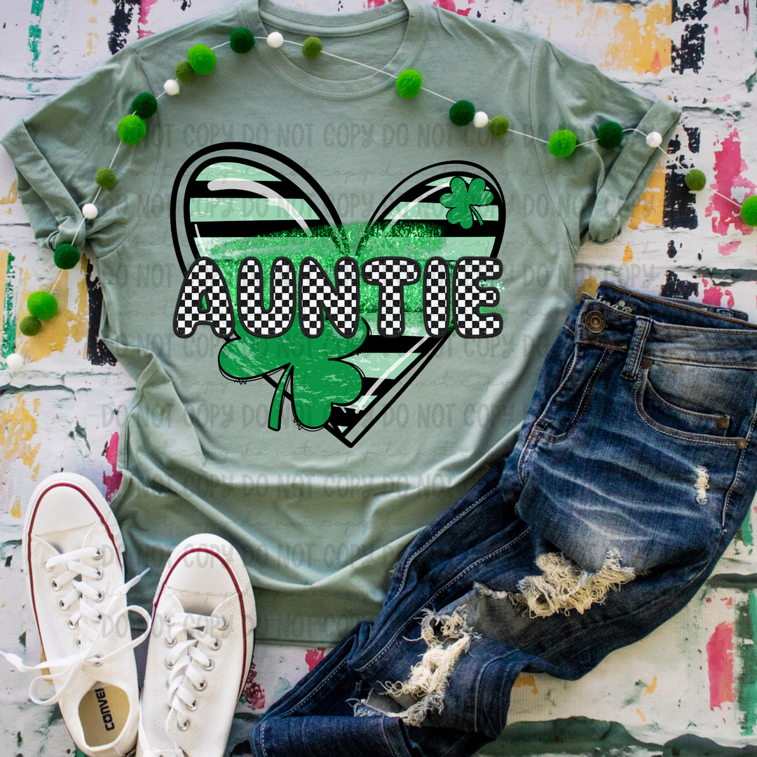 Green Heart Titles DTF Print