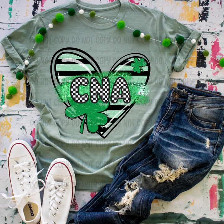 Green Heart Titles DTF Print