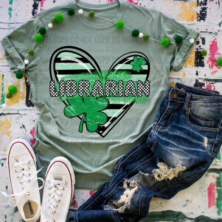 Green Heart Titles DTF Print