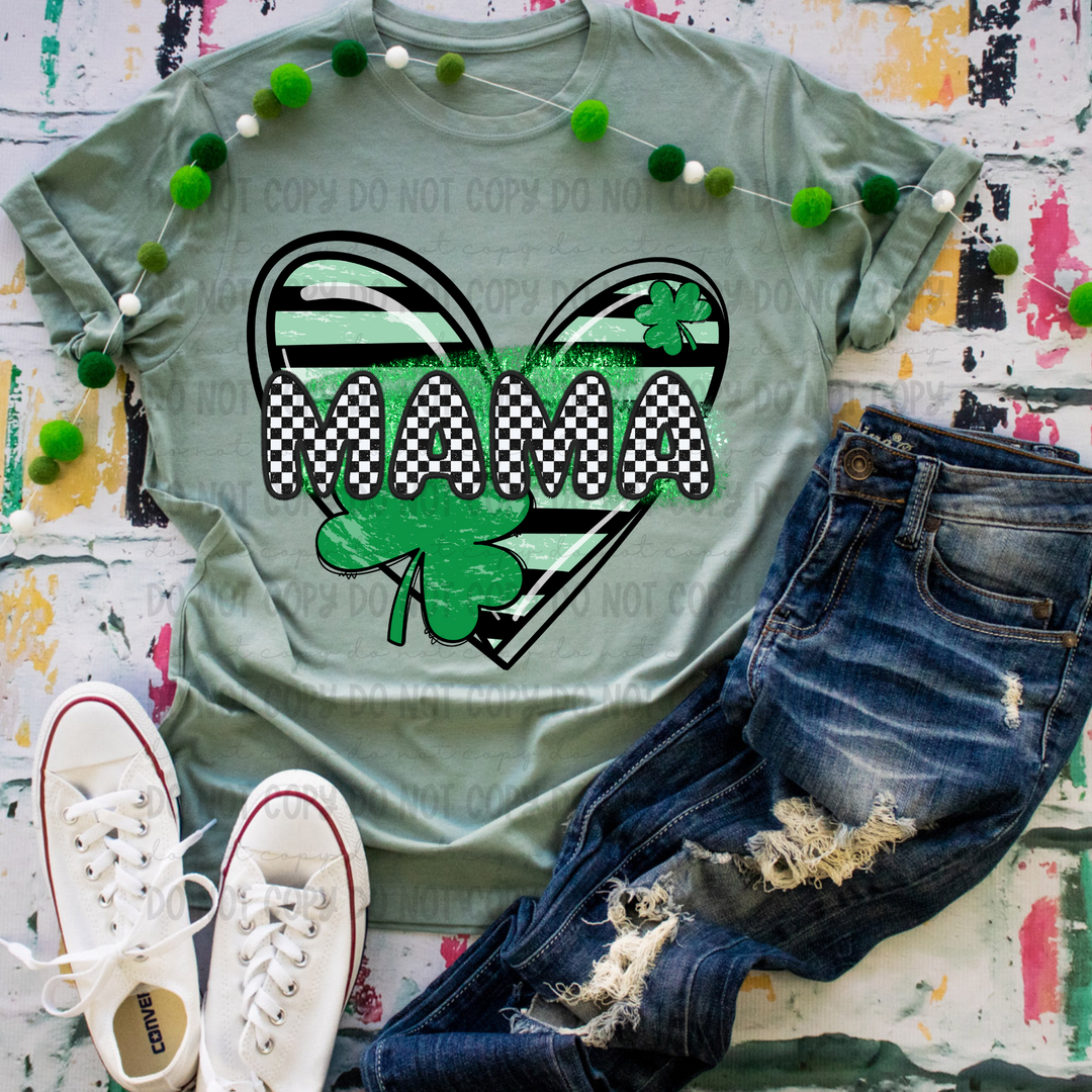 Green Heart Titles DTF Print