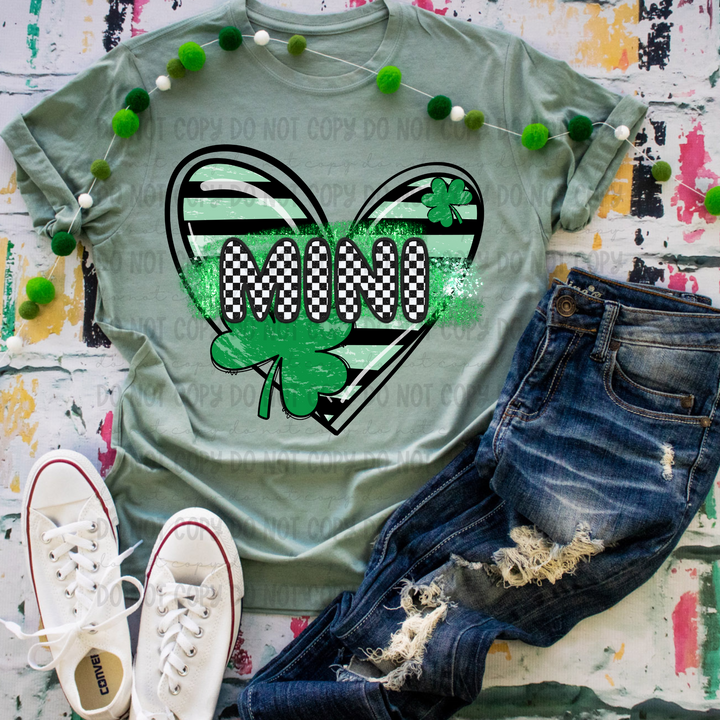 Green Heart Titles DTF Print