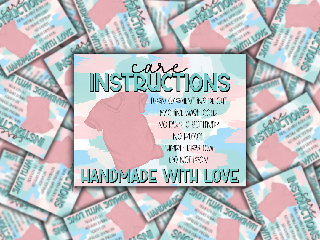 Care Instructions for Tee Shirt Sticker Sheet