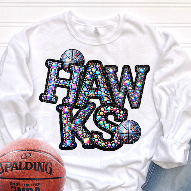 Rhinestone Basketball Mascots DTF Print