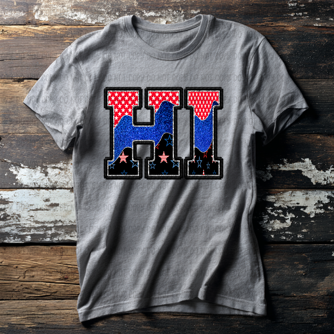 Patriotic States DTF Print