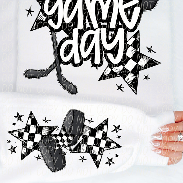 Game Day Sports Checkered Stars Set DTF Print