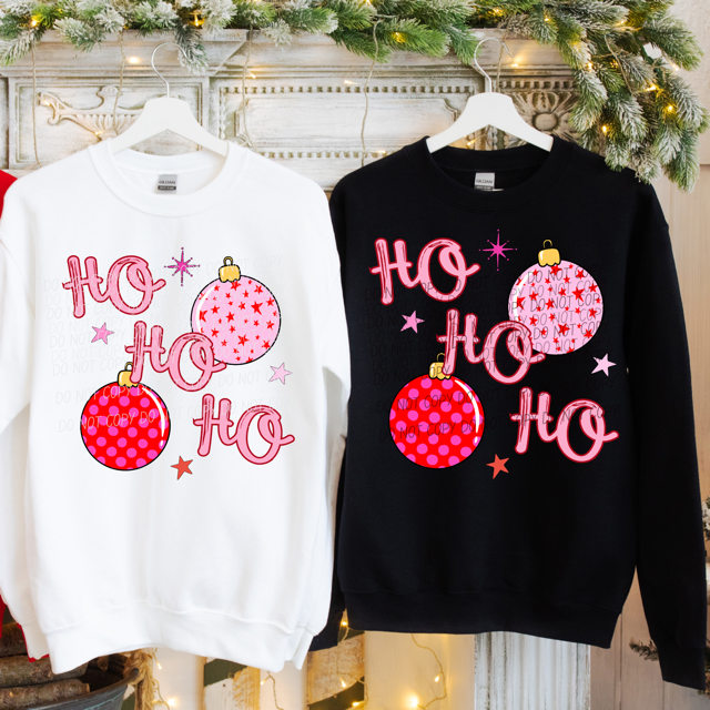 Ho Ho Ho Pink and Red DTF Print