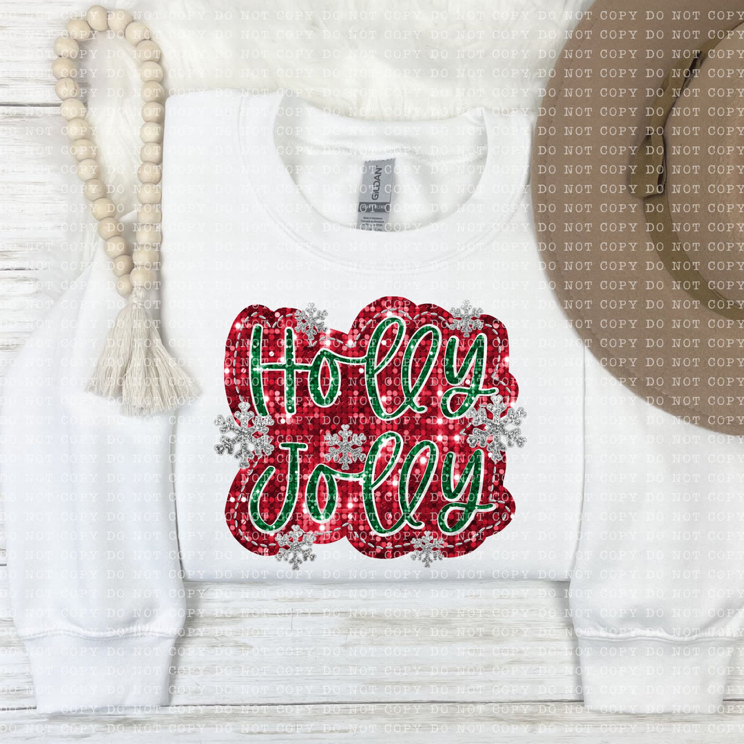 Holly Jolly Sequin DTF Print