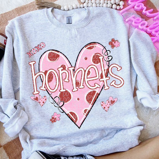 Valentine's Mascot Pink and Red DTF Print