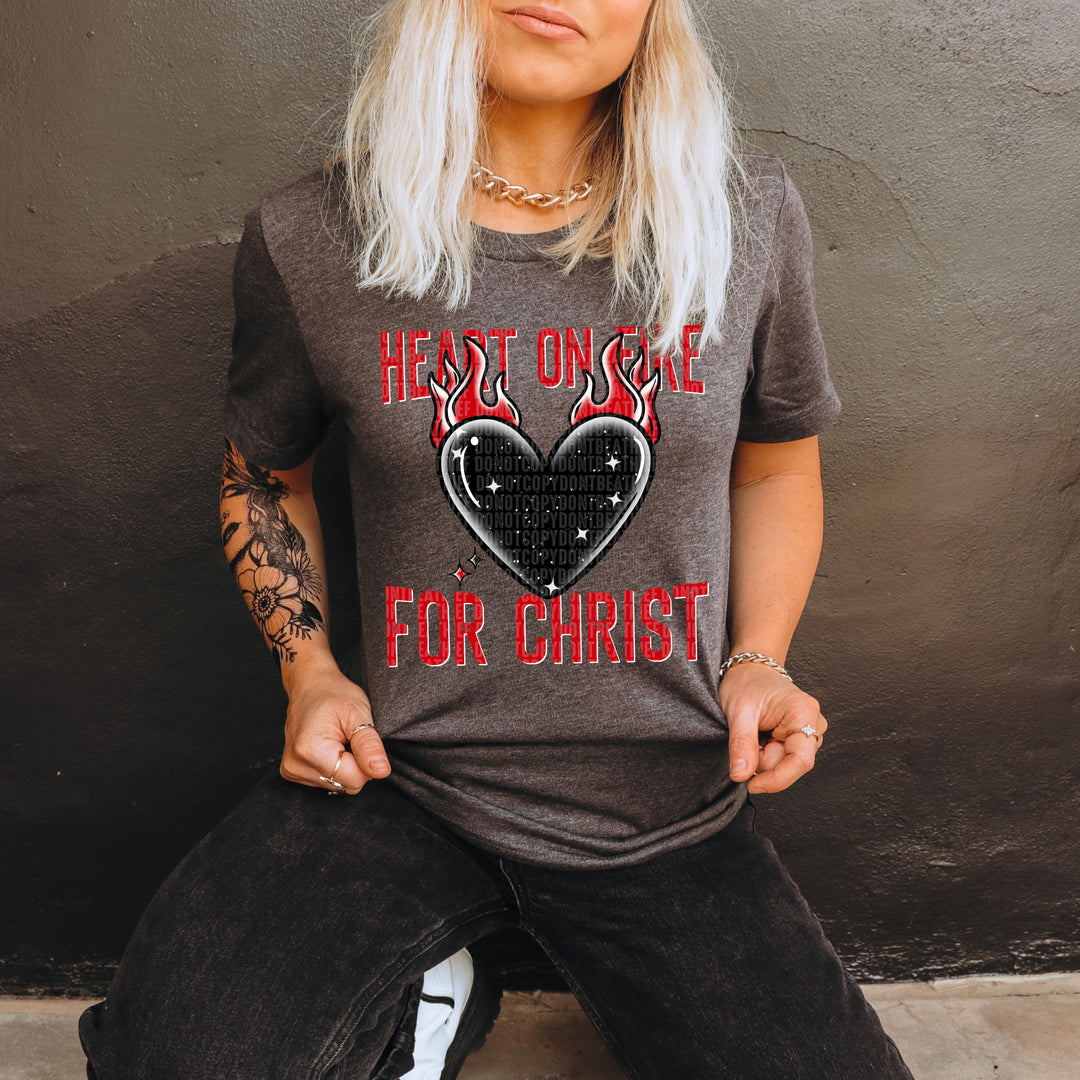 Heart On Fire For Christ DTF Print