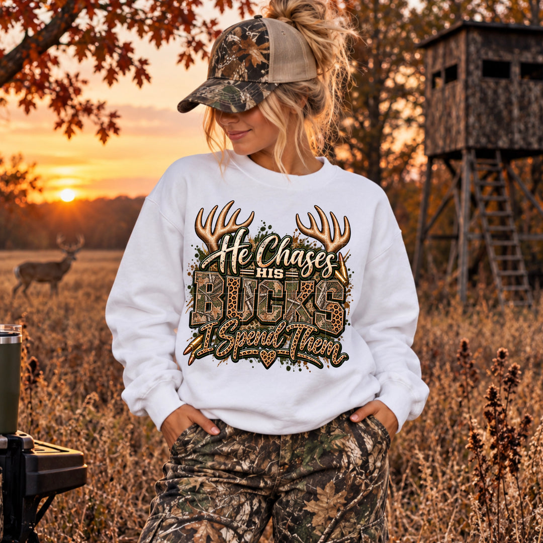 He Chases Bucks DTF Print