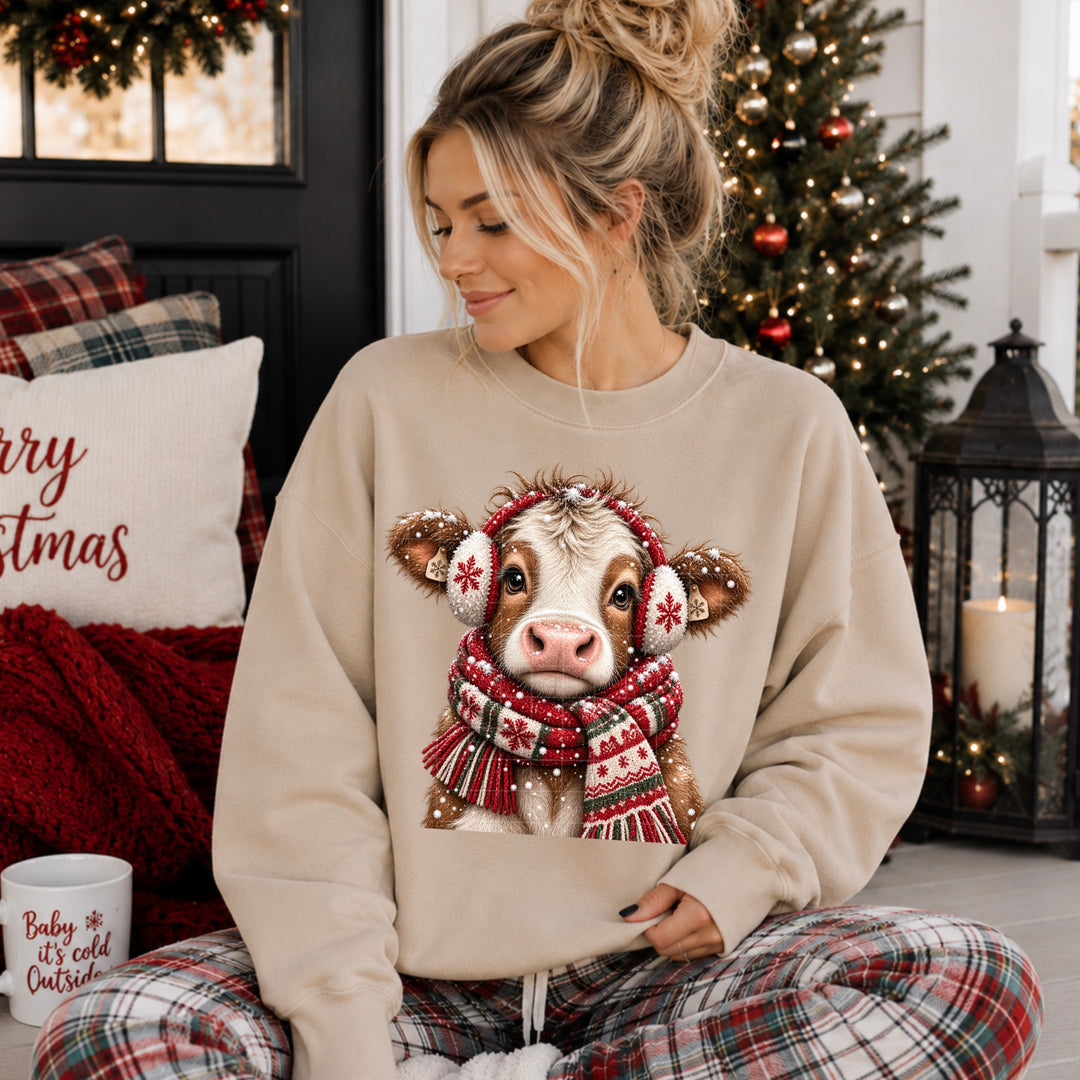 Holly Belle Christmas Cow DTF Print