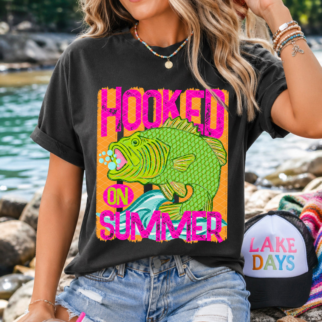 Hooked On Summer Stripes DTF Print
