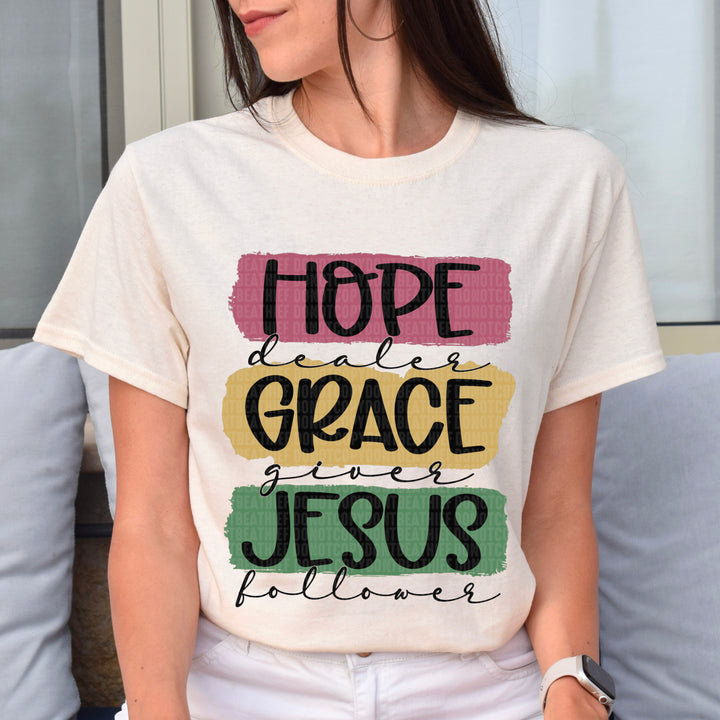 Hope Grace Jesus DTF Print
