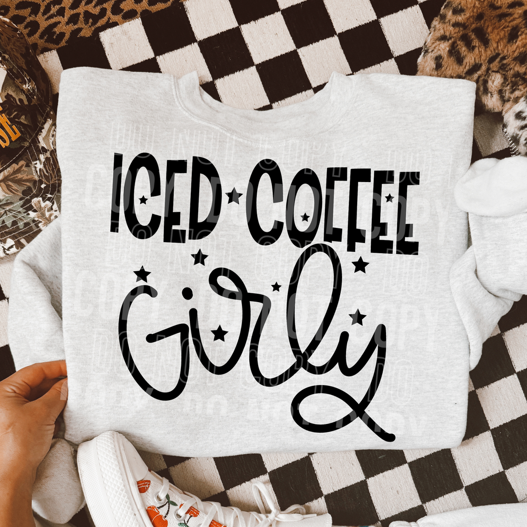 Iced Coffee Girly Stars DTF Print