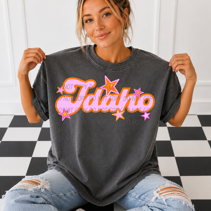Pink and Orange States DTF Print
