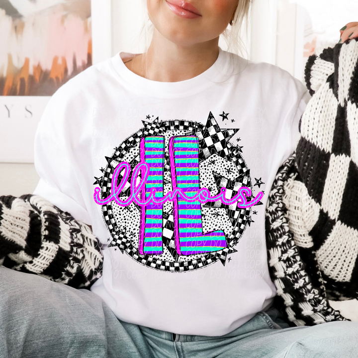 Striped Spring States DTF Print