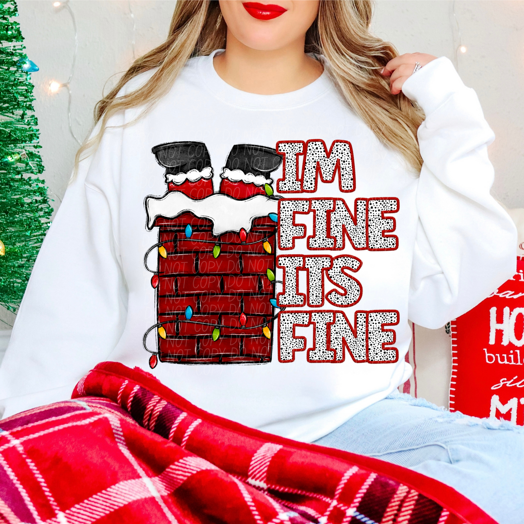 I’m Fine It’s Fine Santa DTF Print