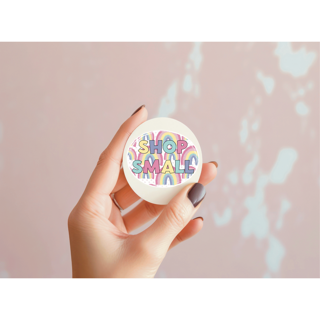 Shop Small Rainbow Die Cut Stickers