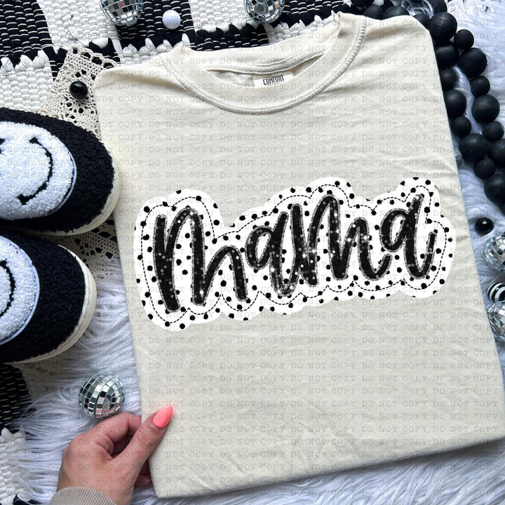 Mama Dotted Appliqué Circle DTF Print