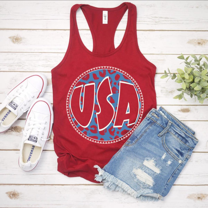 USA Leopard Cutout DTF Print