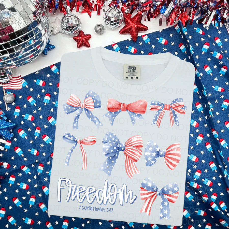 Patriotic Bow BELLA CANVAS White Tee