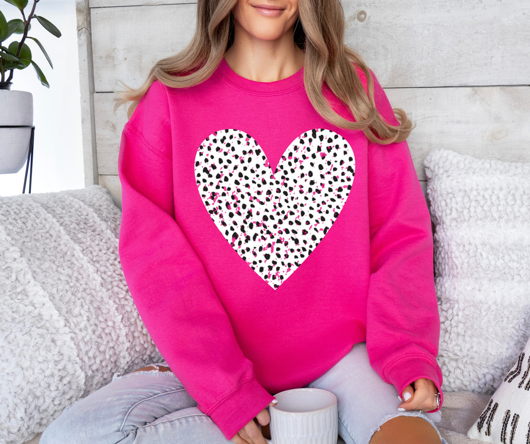 Dotted Heart Printed Sweatshirt